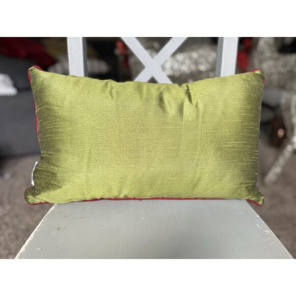 The Royal Standard Christmas Reindeer Pillow Holiday Decor Red Green Polka Dot - Picture 3 of 6